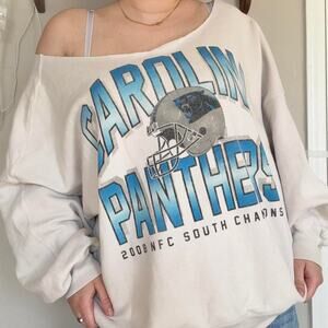 Vintage 2008 Carolina panthers off the shoulder oversized sweatshirt